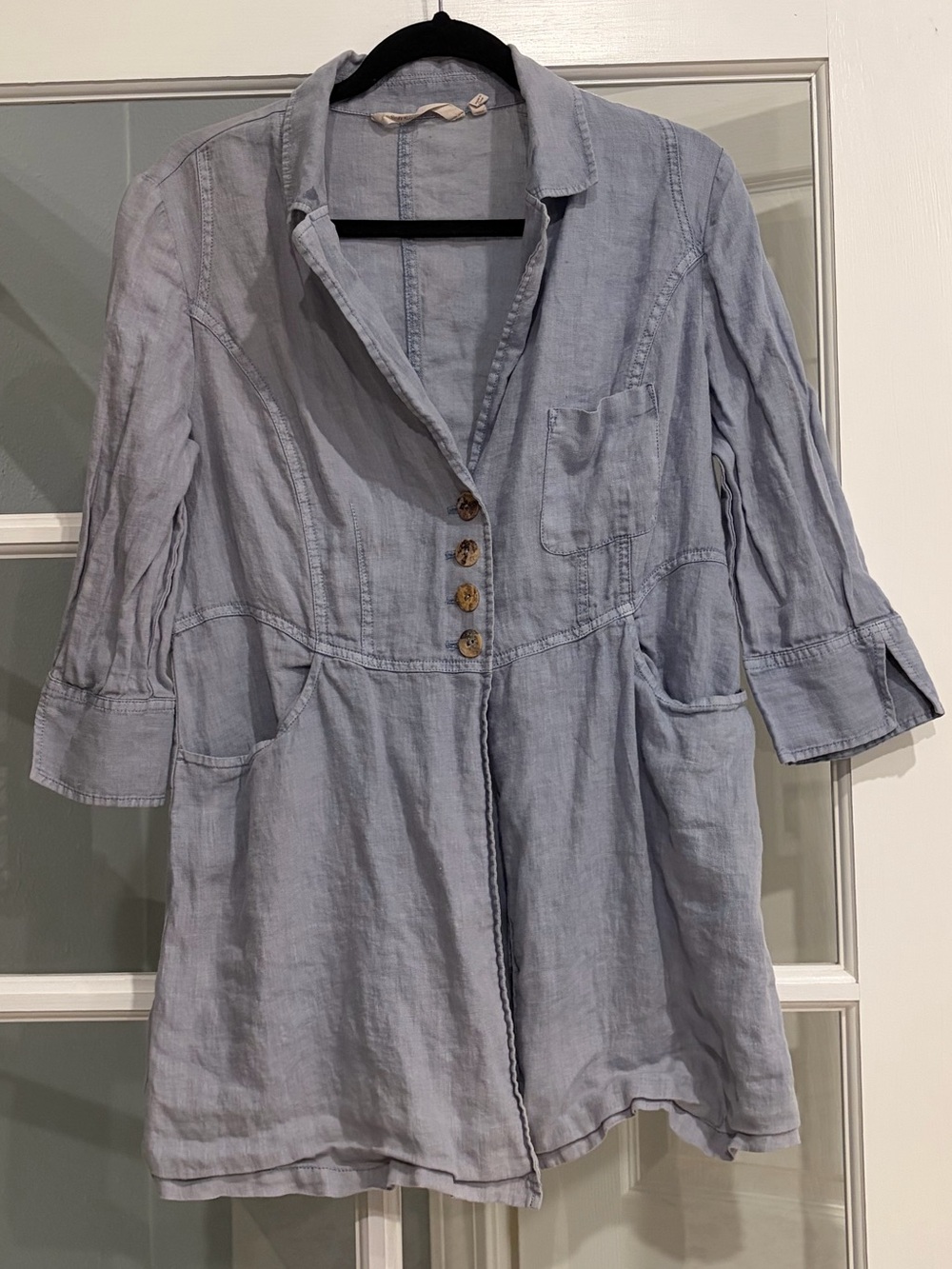Soft Surrounding Light Blue Women's "Eza" Unlined Linen Jacket Medium